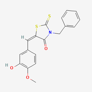 3-benzyl-5-(3-hydroxy-4-methoxybenzylidene)-2-thioxo-1,3-thiazolidin-4-one