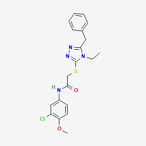 molecular formula C20H21ClN4O2S B4692680 2-[(5-benzyl-4-ethyl-4H-1,2,4-triazol-3-yl)thio]-N-(3-chloro-4-methoxyphenyl)acetamide 