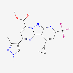 molecular formula C20H17F3N6O2 B4692701 methyl 10-cyclopropyl-2-(1,3-dimethyl-1H-pyrazol-4-yl)-8-(trifluoromethyl)pyrido[2',3':3,4]pyrazolo[1,5-a]pyrimidine-4-carboxylate 