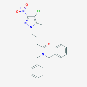 N,N-dibenzyl-4-(4-chloro-5-methyl-3-nitro-1H-pyrazol-1-yl)butanamide