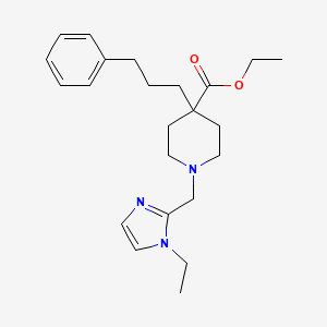 molecular formula C23H33N3O2 B4692718 ethyl 1-[(1-ethyl-1H-imidazol-2-yl)methyl]-4-(3-phenylpropyl)-4-piperidinecarboxylate 