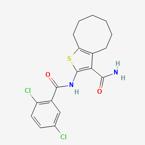 molecular formula C18H18Cl2N2O2S B4692721 2-[(2,5-dichlorobenzoyl)amino]-4,5,6,7,8,9-hexahydrocycloocta[b]thiophene-3-carboxamide 