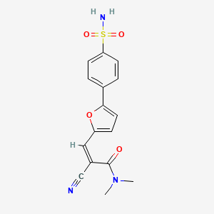 molecular formula C16H15N3O4S B4692758 3-{5-[4-(aminosulfonyl)phenyl]-2-furyl}-2-cyano-N,N-dimethylacrylamide 