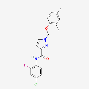 molecular formula C19H17ClFN3O2 B4692765 N-(4-chloro-2-fluorophenyl)-1-[(2,4-dimethylphenoxy)methyl]-1H-pyrazole-3-carboxamide 