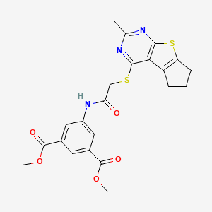 dimethyl 5-({[(2-methyl-6,7-dihydro-5H-cyclopenta[4,5]thieno[2,3-d]pyrimidin-4-yl)thio]acetyl}amino)isophthalate