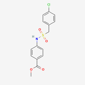 molecular formula C15H14ClNO4S B4692798 methyl 4-{[(4-chlorobenzyl)sulfonyl]amino}benzoate 