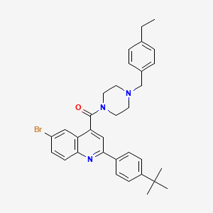 molecular formula C33H36BrN3O B4692812 6-bromo-2-(4-tert-butylphenyl)-4-{[4-(4-ethylbenzyl)-1-piperazinyl]carbonyl}quinoline 