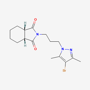 molecular formula C16H22BrN3O2 B4692853 (3aR,7aS)-2-[3-(4-bromo-3,5-dimethyl-1H-pyrazol-1-yl)propyl]hexahydro-1H-isoindole-1,3(2H)-dione 