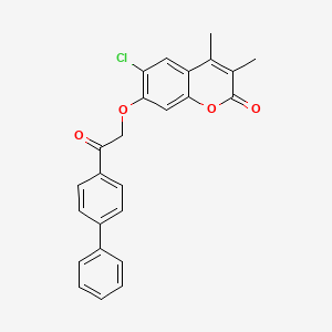 molecular formula C25H19ClO4 B4692891 7-[2-(4-biphenylyl)-2-oxoethoxy]-6-chloro-3,4-dimethyl-2H-chromen-2-one 