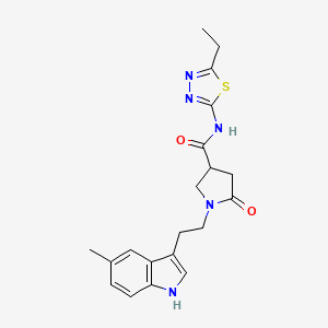 molecular formula C20H23N5O2S B4692893 N-(5-ethyl-1,3,4-thiadiazol-2-yl)-1-[2-(5-methyl-1H-indol-3-yl)ethyl]-5-oxo-3-pyrrolidinecarboxamide 