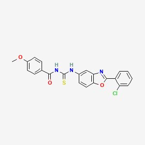 molecular formula C22H16ClN3O3S B4692901 N-({[2-(2-chlorophenyl)-1,3-benzoxazol-5-yl]amino}carbonothioyl)-4-methoxybenzamide 