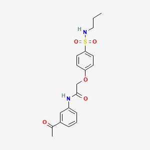 molecular formula C19H22N2O5S B4692904 N-(3-acetylphenyl)-2-{4-[(propylamino)sulfonyl]phenoxy}acetamide 
