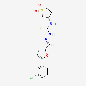molecular formula C16H16ClN3O3S2 B4692905 5-(3-chlorophenyl)-2-furaldehyde N-(1,1-dioxidotetrahydro-3-thienyl)thiosemicarbazone 
