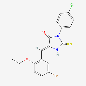 molecular formula C18H14BrClN2O2S B4692913 5-(5-bromo-2-ethoxybenzylidene)-3-(4-chlorophenyl)-2-thioxo-4-imidazolidinone 