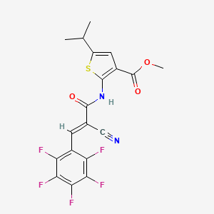 molecular formula C19H13F5N2O3S B4692932 methyl 2-{[2-cyano-3-(pentafluorophenyl)acryloyl]amino}-5-isopropyl-3-thiophenecarboxylate 