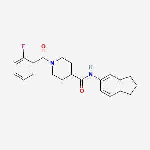 N-(2,3-dihydro-1H-inden-5-yl)-1-(2-fluorobenzoyl)-4-piperidinecarboxamide