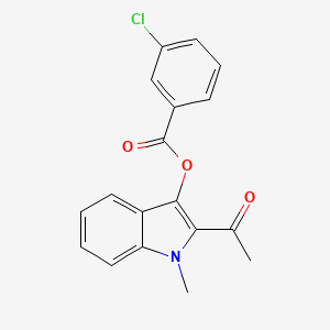 molecular formula C18H14ClNO3 B4692997 2-acetyl-1-methyl-1H-indol-3-yl 3-chlorobenzoate 