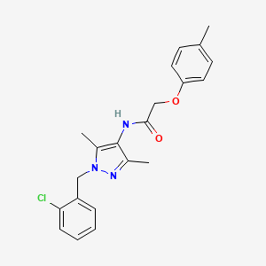 molecular formula C21H22ClN3O2 B4693018 N-[1-(2-chlorobenzyl)-3,5-dimethyl-1H-pyrazol-4-yl]-2-(4-methylphenoxy)acetamide 