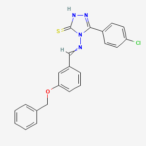 molecular formula C22H17ClN4OS B4693047 4-{[3-(benzyloxy)benzylidene]amino}-5-(4-chlorophenyl)-4H-1,2,4-triazole-3-thiol 