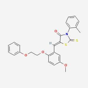 molecular formula C26H23NO4S2 B4693057 5-[5-methoxy-2-(2-phenoxyethoxy)benzylidene]-3-(2-methylphenyl)-2-thioxo-1,3-thiazolidin-4-one 