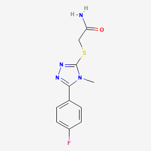 molecular formula C11H11FN4OS B4693065 2-{[5-(4-fluorophenyl)-4-methyl-4H-1,2,4-triazol-3-yl]thio}acetamide 