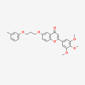 molecular formula C28H28O7 B4693098 6-[3-(3-methylphenoxy)propoxy]-2-(3,4,5-trimethoxyphenyl)-4H-chromen-4-one 