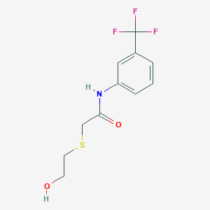 molecular formula C11H12F3NO2S B4693103 2-[(2-hydroxyethyl)thio]-N-[3-(trifluoromethyl)phenyl]acetamide 