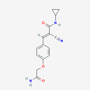 molecular formula C15H15N3O3 B4693106 3-[4-(2-amino-2-oxoethoxy)phenyl]-2-cyano-N-cyclopropylacrylamide 