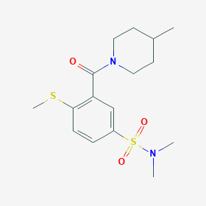 molecular formula C16H24N2O3S2 B4693115 N,N-dimethyl-3-[(4-methyl-1-piperidinyl)carbonyl]-4-(methylthio)benzenesulfonamide 