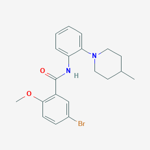 molecular formula C20H23BrN2O2 B4693120 5-bromo-2-methoxy-N-[2-(4-methyl-1-piperidinyl)phenyl]benzamide 