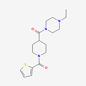 molecular formula C17H25N3O2S B4693126 1-ethyl-4-{[1-(2-thienylcarbonyl)-4-piperidinyl]carbonyl}piperazine 