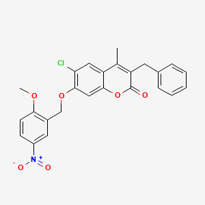 molecular formula C25H20ClNO6 B4693148 3-benzyl-6-chloro-7-[(2-methoxy-5-nitrobenzyl)oxy]-4-methyl-2H-chromen-2-one 