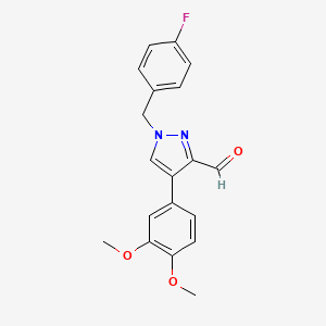 molecular formula C19H17FN2O3 B4693156 4-(3,4-dimethoxyphenyl)-1-(4-fluorobenzyl)-1H-pyrazole-3-carbaldehyde 