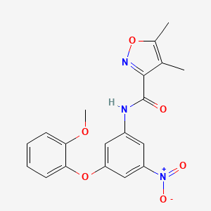 molecular formula C19H17N3O6 B4693163 N-[3-(2-methoxyphenoxy)-5-nitrophenyl]-4,5-dimethyl-3-isoxazolecarboxamide 