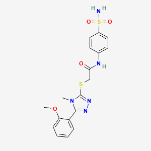 molecular formula C18H19N5O4S2 B4693191 N-[4-(aminosulfonyl)phenyl]-2-{[5-(2-methoxyphenyl)-4-methyl-4H-1,2,4-triazol-3-yl]thio}acetamide 