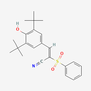 molecular formula C23H27NO3S B4693200 3-(3,5-di-tert-butyl-4-hydroxyphenyl)-2-(phenylsulfonyl)acrylonitrile 