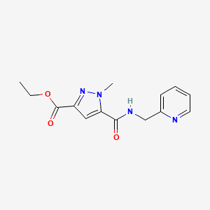 molecular formula C14H16N4O3 B4693206 ethyl 1-methyl-5-{[(pyridin-2-ylmethyl)amino]carbonyl}-1H-pyrazole-3-carboxylate 