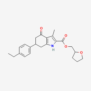 molecular formula C23H27NO4 B4693212 tetrahydro-2-furanylmethyl 6-(4-ethylphenyl)-3-methyl-4-oxo-4,5,6,7-tetrahydro-1H-indole-2-carboxylate 
