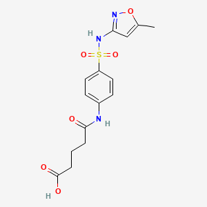 molecular formula C15H17N3O6S B4693235 5-[(4-{[(5-methyl-3-isoxazolyl)amino]sulfonyl}phenyl)amino]-5-oxopentanoic acid 