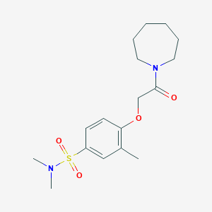 molecular formula C17H26N2O4S B4693257 4-[2-(1-azepanyl)-2-oxoethoxy]-N,N,3-trimethylbenzenesulfonamide 