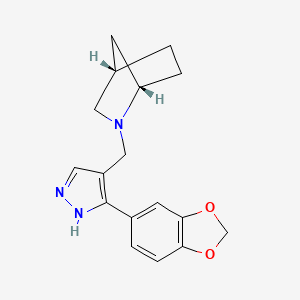 molecular formula C17H19N3O2 B4693270 (1S*,4S*)-2-{[3-(1,3-benzodioxol-5-yl)-1H-pyrazol-4-yl]methyl}-2-azabicyclo[2.2.1]heptane 