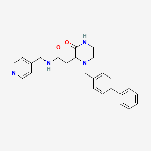 molecular formula C25H26N4O2 B4693275 2-[1-(4-biphenylylmethyl)-3-oxo-2-piperazinyl]-N-(4-pyridinylmethyl)acetamide 