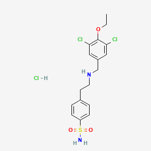 molecular formula C17H21Cl3N2O3S B4693292 4-{2-[(3,5-dichloro-4-ethoxybenzyl)amino]ethyl}benzenesulfonamide hydrochloride 