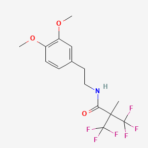 molecular formula C15H17F6NO3 B4693297 N-[2-(3,4-dimethoxyphenyl)ethyl]-3,3,3-trifluoro-2-methyl-2-(trifluoromethyl)propanamide 