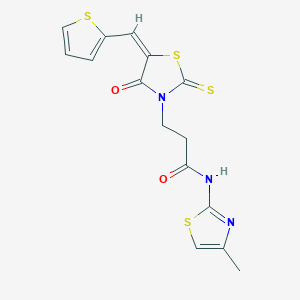 molecular formula C15H13N3O2S4 B4693304 N-(4-methyl-1,3-thiazol-2-yl)-3-[4-oxo-5-(2-thienylmethylene)-2-thioxo-1,3-thiazolidin-3-yl]propanamide 