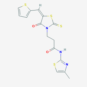 N-(4-methyl-1,3-thiazol-2-yl)-3-[4-oxo-5-(2-thienylmethylene)-2-thioxo-1,3-thiazolidin-3-yl]propanamide