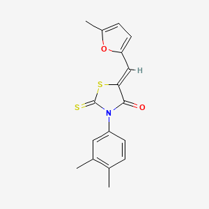 molecular formula C17H15NO2S2 B4693309 3-(3,4-dimethylphenyl)-5-[(5-methyl-2-furyl)methylene]-2-thioxo-1,3-thiazolidin-4-one 