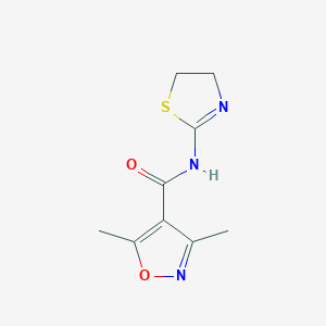 molecular formula C9H11N3O2S B4693318 N-(4,5-dihydro-1,3-thiazol-2-yl)-3,5-dimethyl-4-isoxazolecarboxamide 