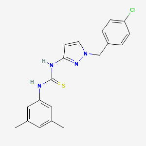 molecular formula C19H19ClN4S B4693324 N-[1-(4-chlorobenzyl)-1H-pyrazol-3-yl]-N'-(3,5-dimethylphenyl)thiourea 