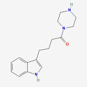 molecular formula C16H21N3O B4693330 3-[4-oxo-4-(1-piperazinyl)butyl]-1H-indole 